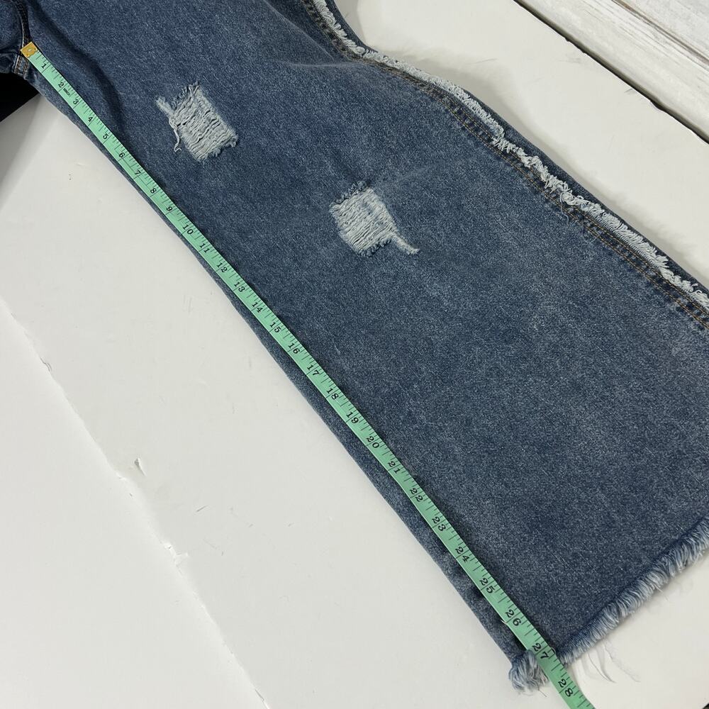 POL Distressed Patchwork Jeans Small Wide Leg Boh… - image 8